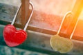 Heart locks for lovers Royalty Free Stock Photo