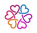 Heart logo flower colorful vector icon. Royalty Free Stock Photo