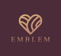 Heart logo. Cosmetics, Spa, Beauty salon, Decoration, Boutique logo. Luxury, Business, Royal Jewelry, Hotel, Premium Logo.