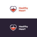 Heart Logo design vector template. Healthy heart badge. Cardiology Medical label. Flat style.