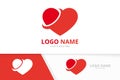 Heart logo vector design template. Valentines Day, love logotype design.