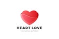 Heart Logo Love symbol design vector template. Valentines Day greeting card concept. Cardiology Charity Logotype icon Royalty Free Stock Photo