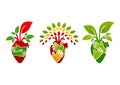 Heart logo, tree people symbol, nature plant icon and healthy heart concept design Royalty Free Stock Photo