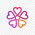 Heart logo flower vector icon Royalty Free Stock Photo