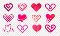 Heart logo vector abstract creative icons set