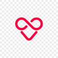 Heart logo vector infinity loop icon