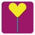 Heart lolipop, icon