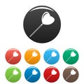 Heart lollipop icons set color