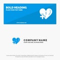 Heart, Love, Add, Plus SOlid Icon Website Banner and Business Logo Template