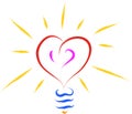 Heart love bulb