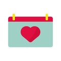 heart love in calendar valentines day icon