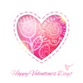 Heart Love card with Flower. Vector illustration, can be used as Royalty Free Stock Photo