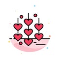 Heart, Love, Chain Abstract Flat Color Icon Template