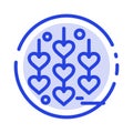 Heart, Love, Chain Blue Dotted Line Line Icon Royalty Free Stock Photo