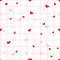 Heart Love Checkered Grid Background Vector Seamless Pattern For Valentines Day Wedding Party Royalty Free Stock Photo