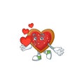 With heart love cookies cartoon character mascot style