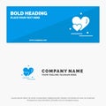 Heart, Love, Couple, Valentine Greetings SOlid Icon Website Banner and Business Logo Template