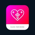 Heart, Love, Easter, Loves Mobile App Button. Android and IOS Line Version