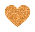 Heart Love Gold GlitterTexture. Golden design element.