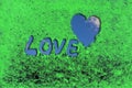 heart and love on a green background Royalty Free Stock Photo