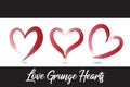 Heart love grunge set icons