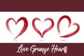 Heart love grunge set icons