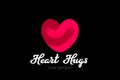 Heart Love Hugs Logo Hugging Hands design vector template. Valentines day Romantic dating Charity Donation Logotype concept icon