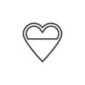 Heart love level line icon