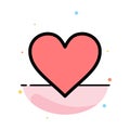 Heart, Love, Like, Twitter Abstract Flat Color Icon Template Royalty Free Stock Photo