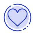 Heart, Love, Like, Twitter Blue Dotted Line Line Icon Royalty Free Stock Photo