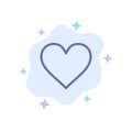 Heart, Love, Like, Twitter Blue Icon on Abstract Cloud Background Royalty Free Stock Photo