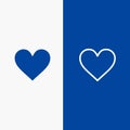 Heart, Love, Like, Twitter Line and Glyph Solid icon Blue banner Line and Glyph Solid icon Blue banner Royalty Free Stock Photo