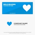 Heart, Love, Like, Twitter SOlid Icon Website Banner and Business Logo Template