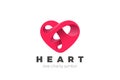 Heart Love Logo design vector template. Valentines day Romantic dating Charity Donation Donor Logotype concept icon Royalty Free Stock Photo