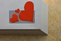 Heart with love through the mail in an envelope