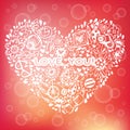 Heart love pattern. Template for design romantic greeting card Royalty Free Stock Photo
