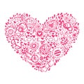 Heart Love pattern. Template for design romantic greeting card Royalty Free Stock Photo