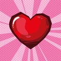 Heart love pop art style Royalty Free Stock Photo