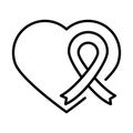 Heart love ribbon, human rights day, line icon design