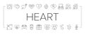 heart love romantic icons set vector