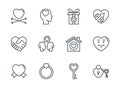 Heart love romantic passion icons set Royalty Free Stock Photo