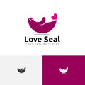 Heart Love Seal Happy Sea Lion Animal Zoo Logo