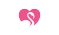 Heart love shape with swan logo vector icon illustration design Royalty Free Stock Photo