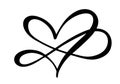 Heart love sign forever. Infinity Romantic symbol linked, join, passion and wedding logo. Template for t shirt, card Royalty Free Stock Photo