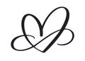 Heart love sign forever. Infinity Romantic symbol linked, join, passion and wedding. Template for t shirt, card, poster Royalty Free Stock Photo