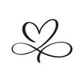 Heart love sign forever logo Vector. Infinity Romantic symbol linked join, passion and wedding. Template for t shirt Royalty Free Stock Photo