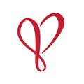 Heart love sign logo. Design flourish element for valentine card. Vector illustration. Infinity Romantic symbol wedding Royalty Free Stock Photo