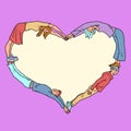 heart of love silhouette people, valentines day. Friendship peace Royalty Free Stock Photo