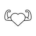 Heart love strong line style icon Royalty Free Stock Photo