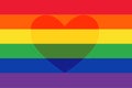 Heart love supporting Lgbt community vector illustration.